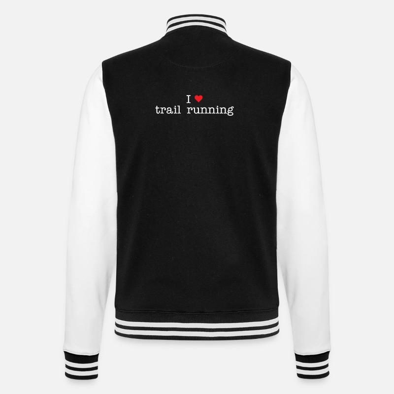 I Love Trail Running - College Sweat Jacket - black/white