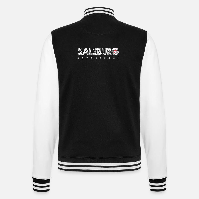 Salzbourg, Autriche, Texte en difficulté - Veste Teddy - noir/blanc