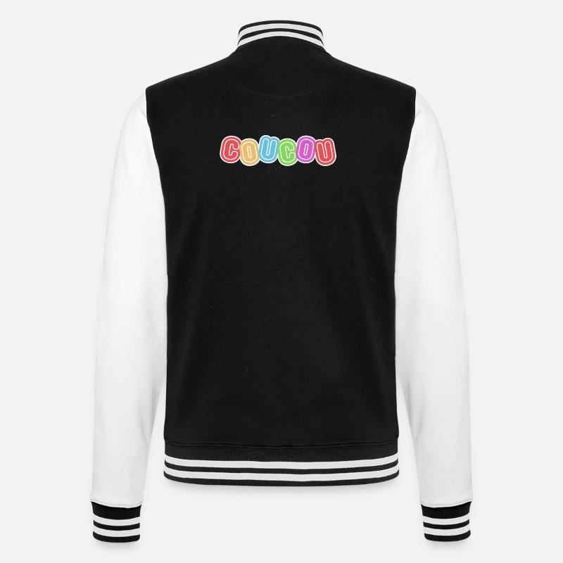 Hallo, hallo, Höflichkeit - College-Sweatjacke - Schwarz/Weiß