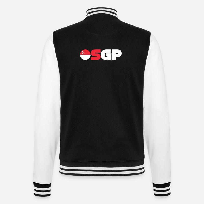 Singapur - College-Sweatjacke - Schwarz/Weiß