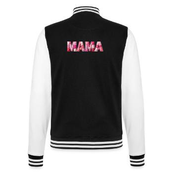 Mom Handmade Patchwork Font - College Sweat Jacket - black/white - Back - Marisol (170cm)