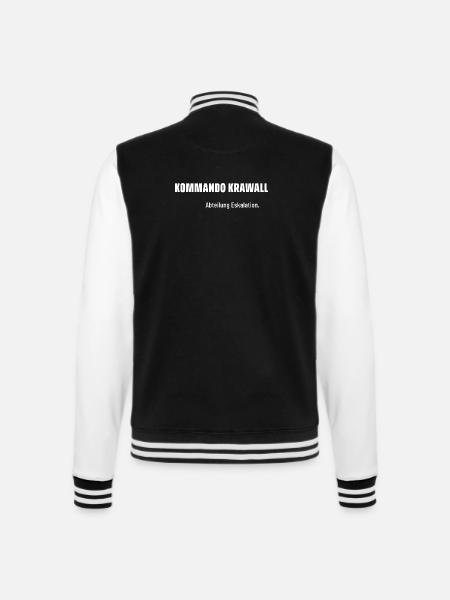 Kommando Krawall. Abteilung Eskalation. Pegelfest. - College-Sweatjacke - Schwarz/Weiß