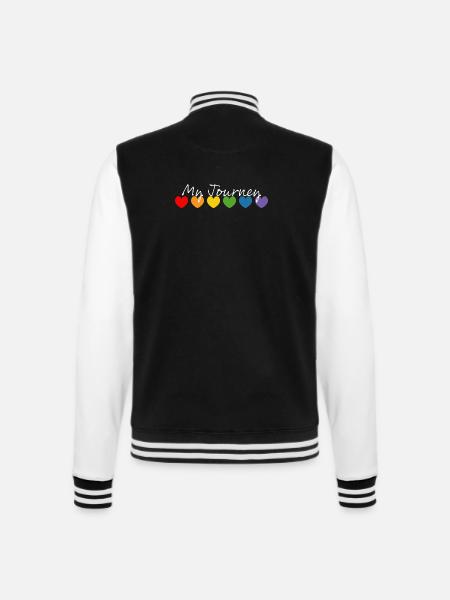 Rainbow heart my journey white - College Sweat Jacket - black/white