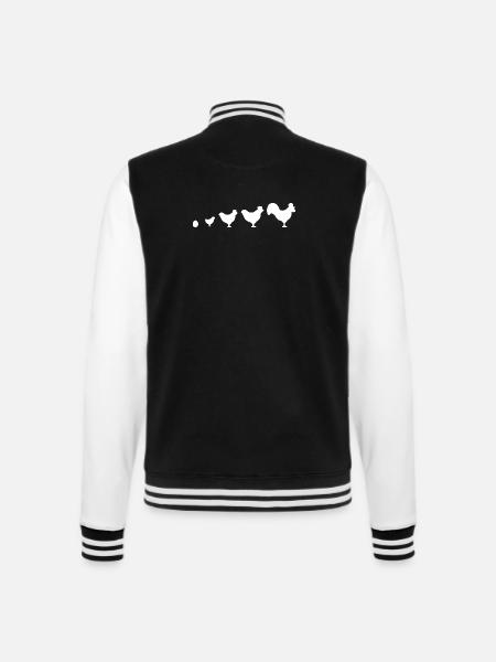 Evolution Farmer Chicken Rooster Funny - College Sweat Jacket - black/white