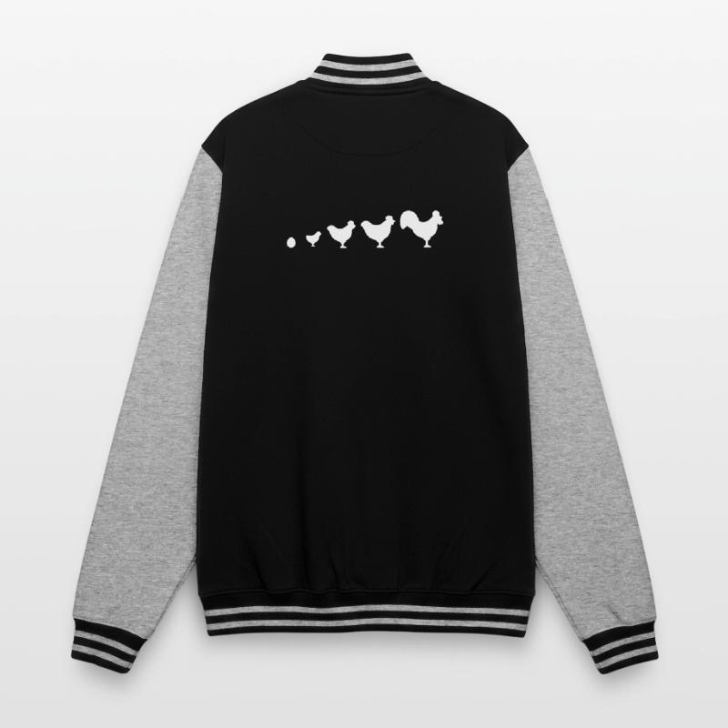 Evolution Farmer Chicken Rooster Funny College Sweat Jacket