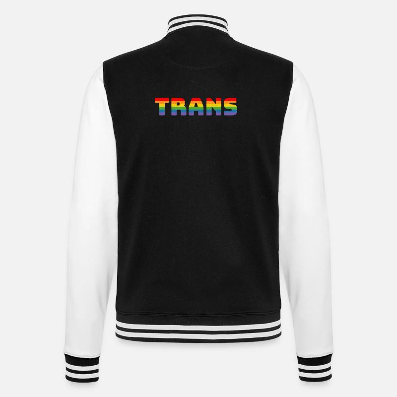 Regenbogen Trans - College-Sweatjacke - Schwarz/Weiß