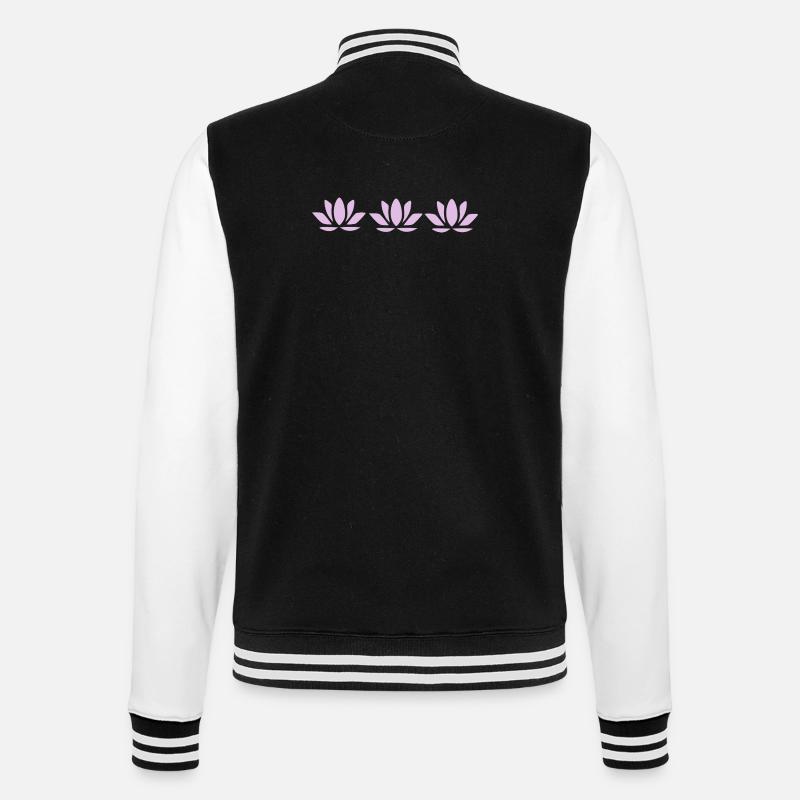 Fleur de lotus Fleur de lotus Fleurs de violet pastel Fleurs - Veste Teddy - noir/blanc