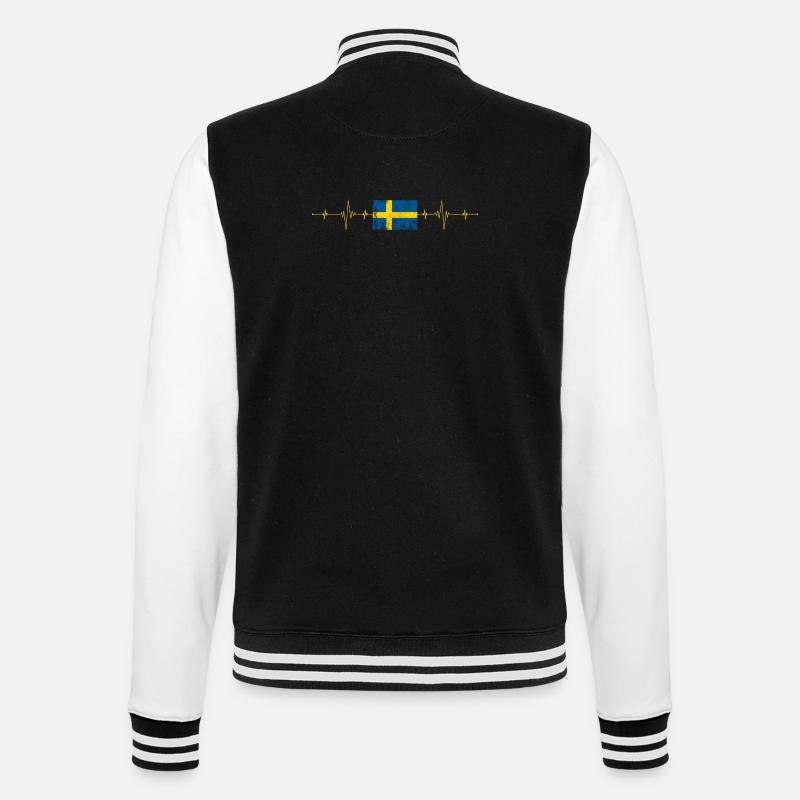 Drapeau de la Suède Heartbeat - Veste Teddy - noir/blanc