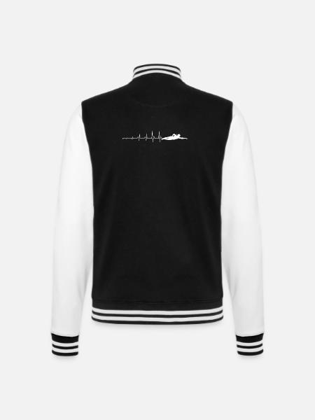 Heartbeat swimming - College Sweat Jacket - black/white
