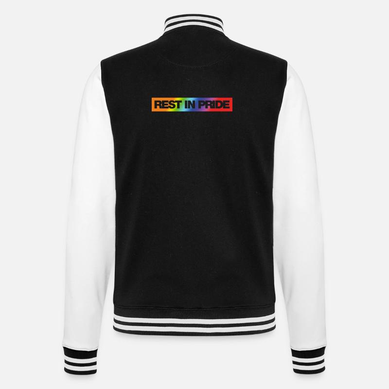 REST IN PRIDE (R.I.P.) Rainbow - College-Sweatjacke - Schwarz/Weiß