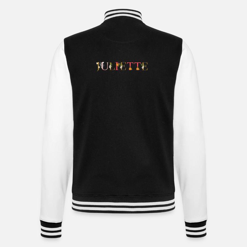 JULIETTE prénom fleuri - Veste Teddy - noir/blanc