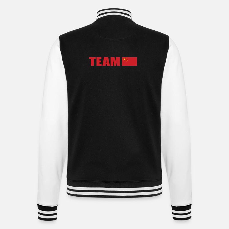 Support Team China - College Sweat Jacket - black/white