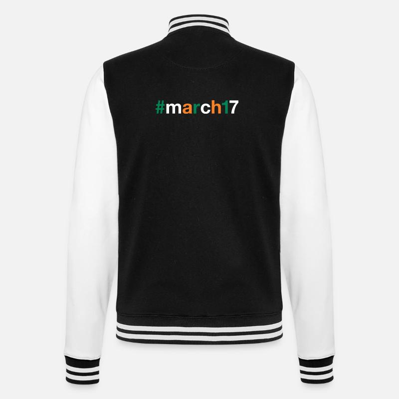 March 17 St Patricks day - College-Sweatjacke - Schwarz/Weiß