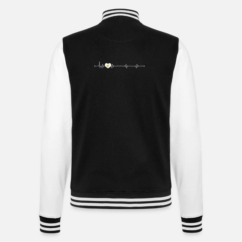 Vogel im Puls Herz - College-Sweatjacke - Schwarz/Weiß