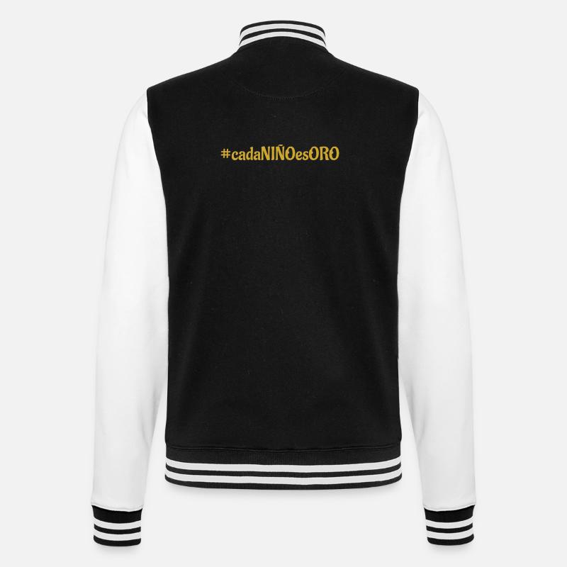 #cadaNIÑOesORO - Lettrage espagnol - Veste Teddy - noir/blanc