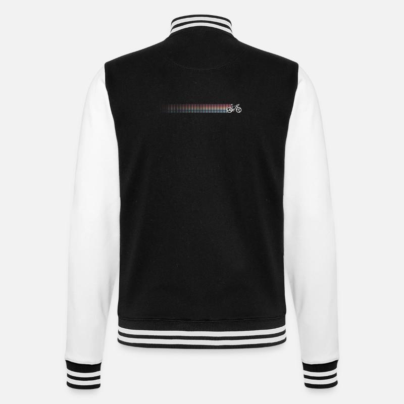 Regenbogen Gradient Fahrrad Silhouette - College-Sweatjacke - Schwarz/Weiß