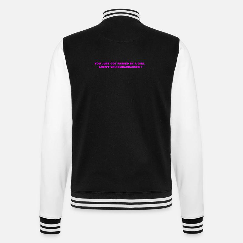 Du gehst einfach - College-Sweatjacke - Schwarz/Weiß