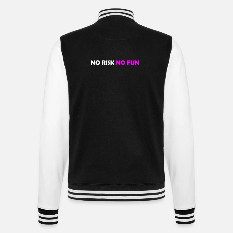 Kein Risiko - College-Sweatjacke - Schwarz/Weiß