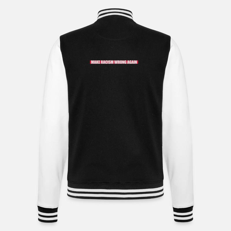 make racism wrong again - College-Sweatjacke - Schwarz/Weiß