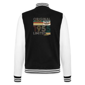 70 Jahre 1955 Vintage Retro Jubiläumsgeschenk - College-Sweatjacke - Schwarz/Weiß - Hinten - Marisol (170cm)