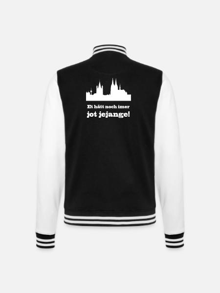 Köln / Kölsch: Et hätt noch immer jot jejange! - College-Sweatjacke - Schwarz/Weiß