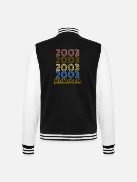 Old School 2003 - College-Sweatjacke - Schwarz/Weiß
