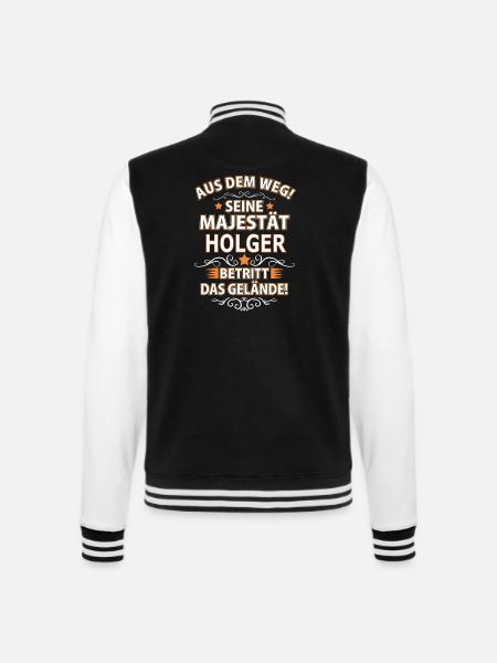 HOLGER - College-Sweatjacke - Schwarz/Weiß