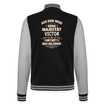 VICTOR - College-Sweatjacke - Schwarz/Grau meliert - Hinten - Marisol (170cm)