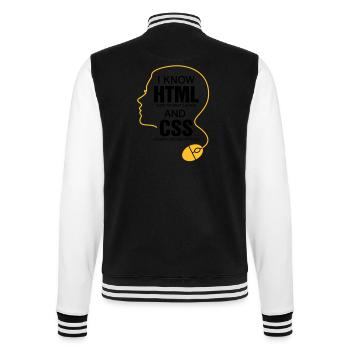 Ich weiß wie man Mädels trifft! - College-Sweatjacke - Schwarz/Weiß - Hinten - Marisol (170cm)