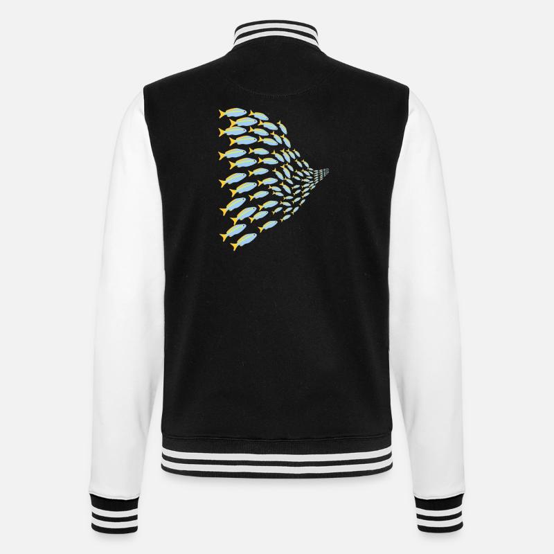 Banc de poissons - Veste Teddy - noir/blanc