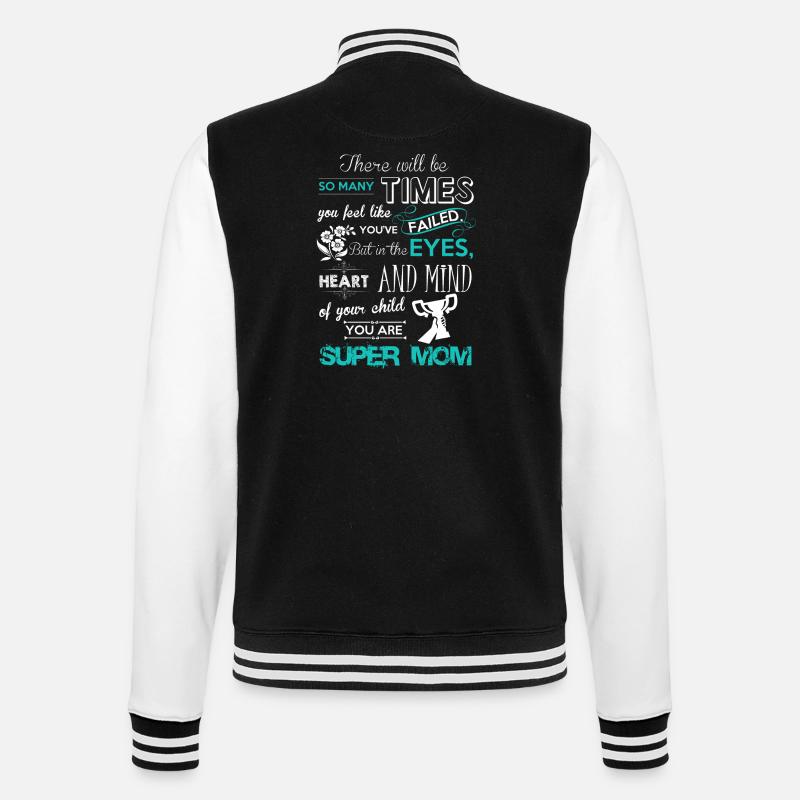 Super Mutter Design - College-Sweatjacke - Schwarz/Weiß