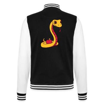 diable boese pomme douce eva adam dieu humain ver - Veste Teddy - noir/blanc - Dos - Marisol (170cm)