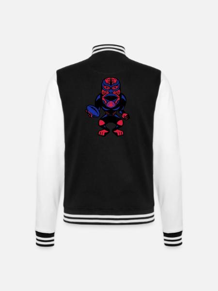 rugby mask - College Sweat Jacket - black/white