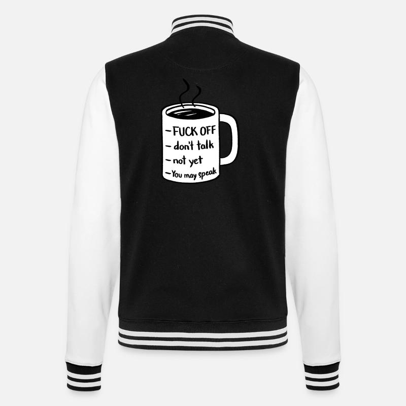 Kaffee - College-Sweatjacke - Schwarz/Weiß