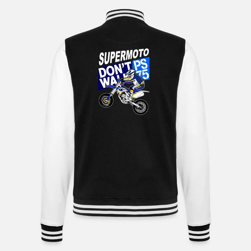 Supermoto - College-Sweatjacke - Schwarz/Weiß