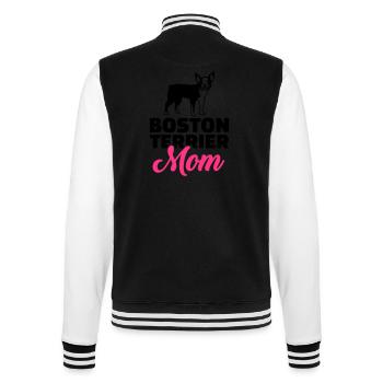 Boston Terrier - College-Sweatjacke - Schwarz/Weiß - Hinten - Marisol (170cm)