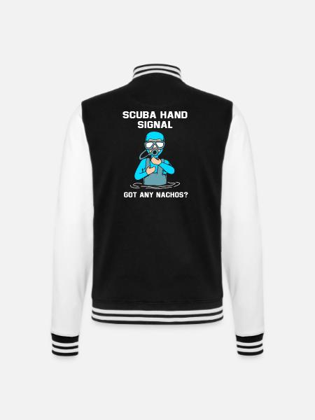 Taucher Handzeichen Scuba Diving - College-Sweatjacke - Schwarz/Weiß