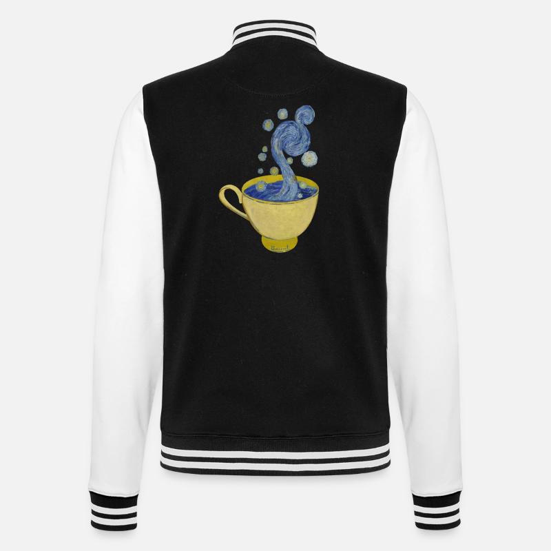 Starry Coffee, Starry Night - Vincent - College-Sweatjacke - Schwarz/Weiß