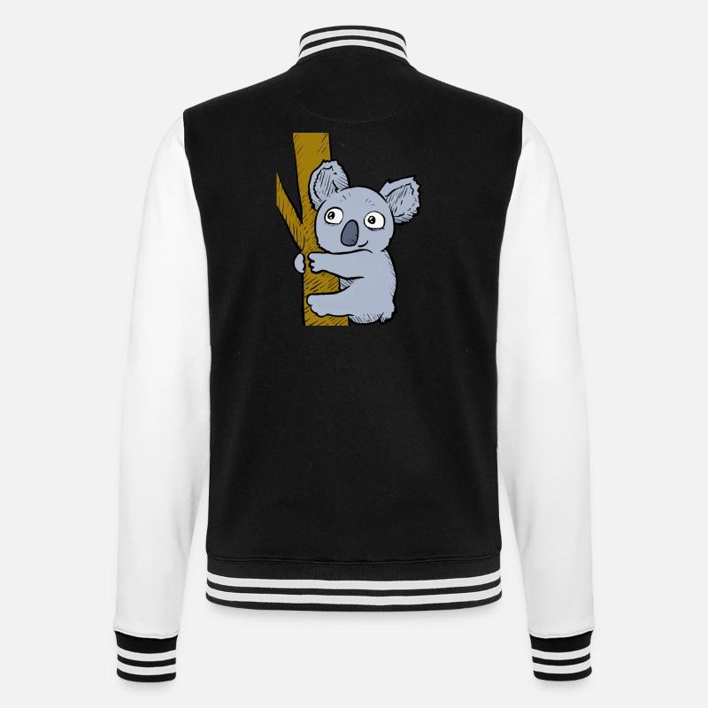 Frecher Koala - College-Sweatjacke - Schwarz/Weiß