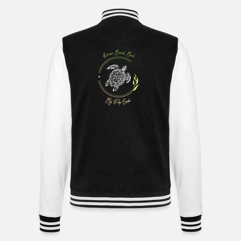 Turtle Karma Beach vert citron - Veste Teddy - noir/blanc