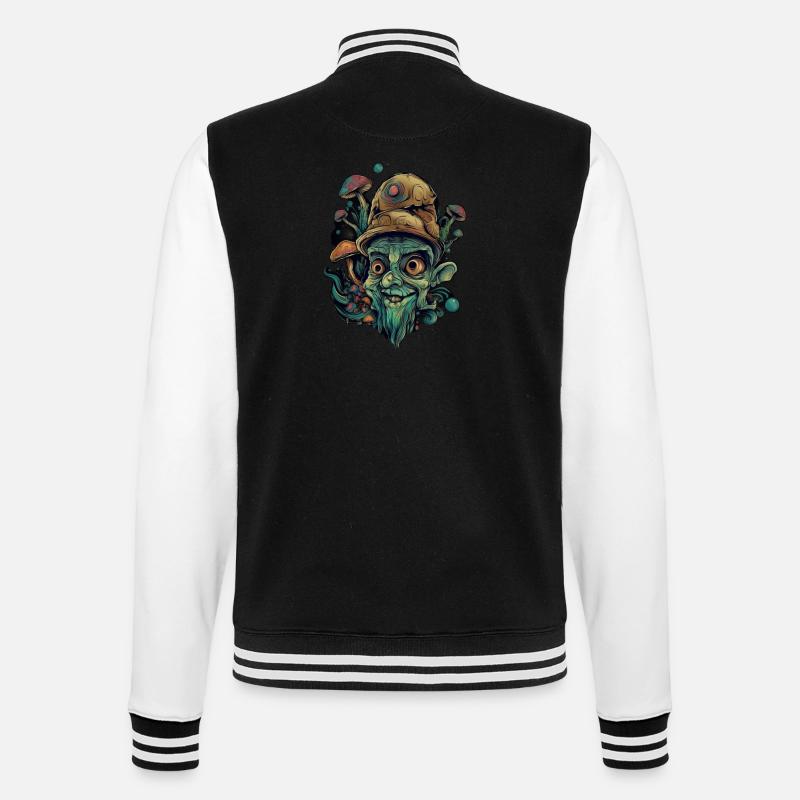 Trippy Goblin - College-Sweatjacke - Schwarz/Weiß