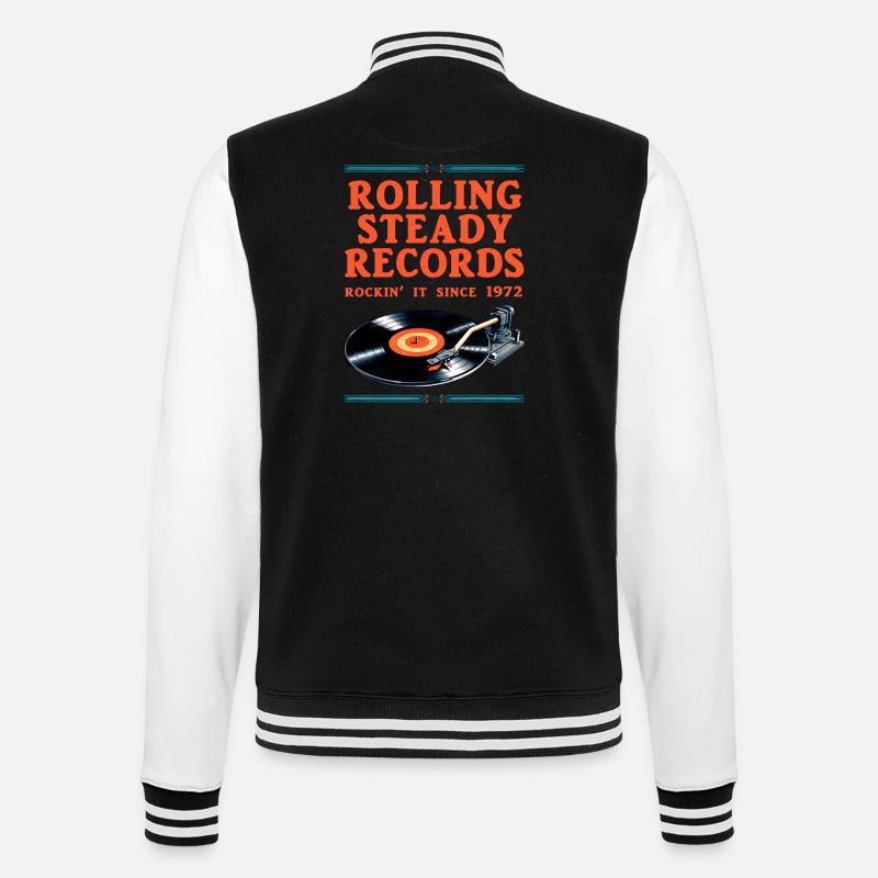 Rolling Steady - College Sweat Jacket - black/white