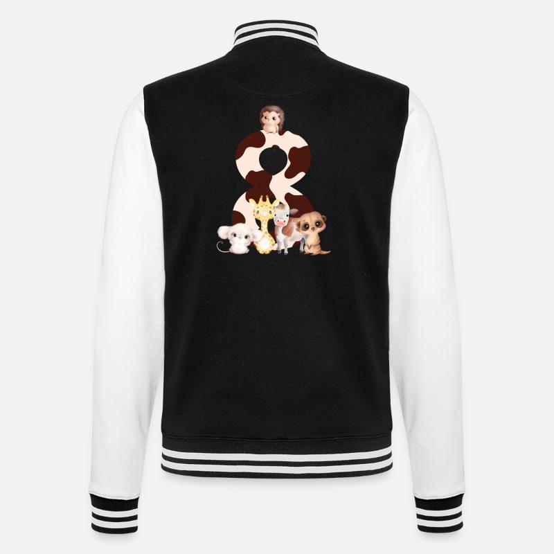 8th anniversary - eighth anniversary animals - College Sweat Jacket - black/white