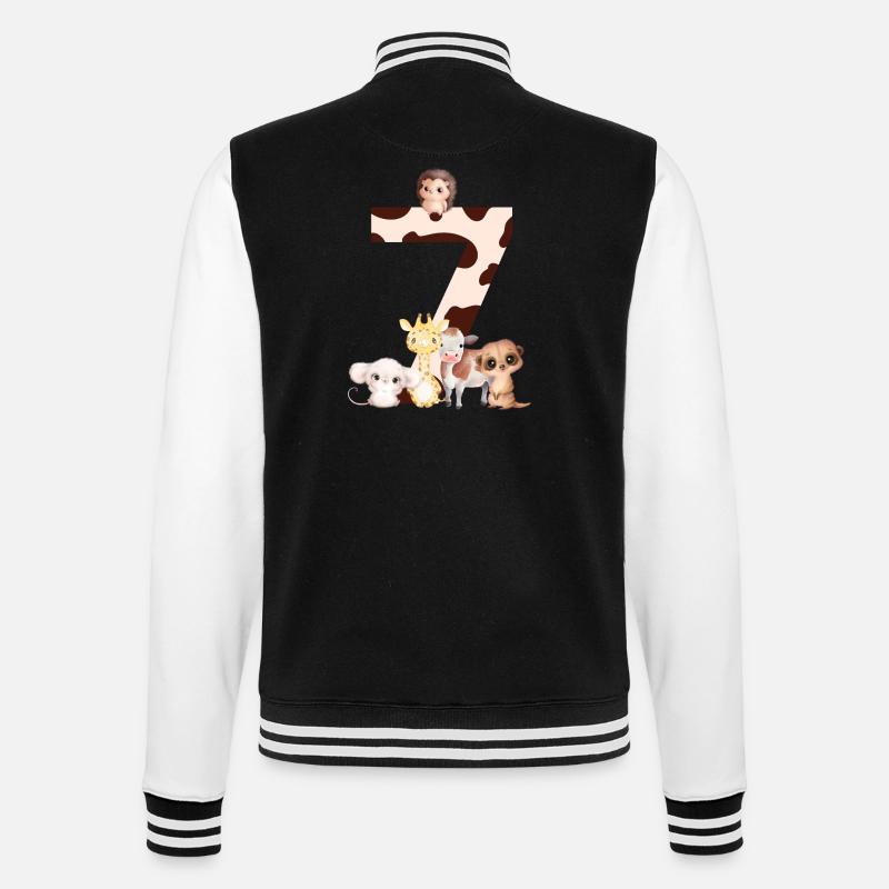 7th anniversary - seventh anniversary animals - College Sweat Jacket - black/white
