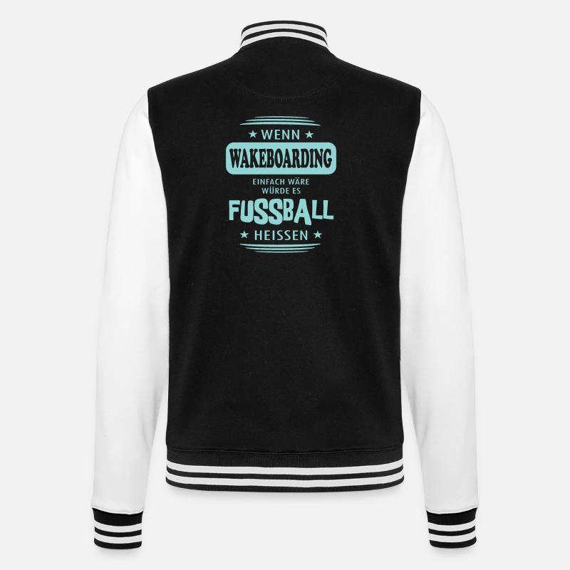 Wenn Wakeboarding einfach wäre - College-Sweatjacke - Schwarz/Weiß