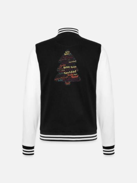 Weihnachten - College-Sweatjacke - Schwarz/Weiß