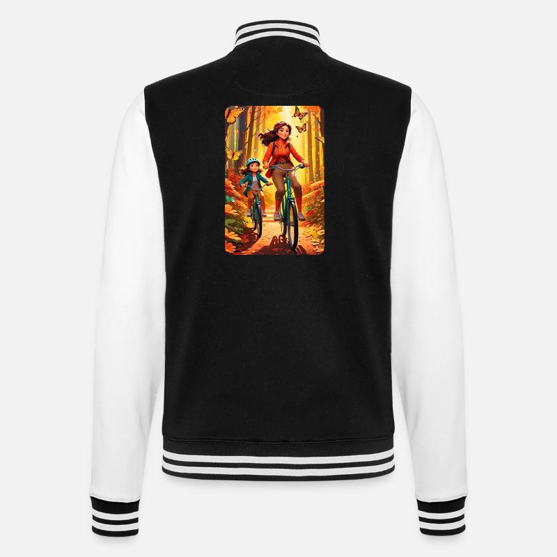 personalisiertes Design-Muttergeschenk - College-Sweatjacke - Schwarz/Weiß