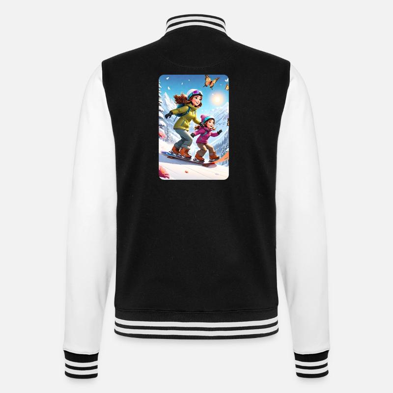 personalisiertes Design-Muttergeschenk - College-Sweatjacke - Schwarz/Weiß