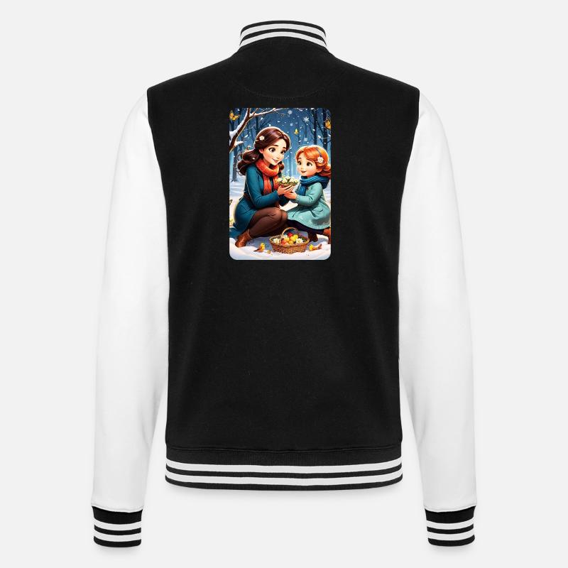 personalisiertes Design-Muttergeschenk - College-Sweatjacke - Schwarz/Weiß