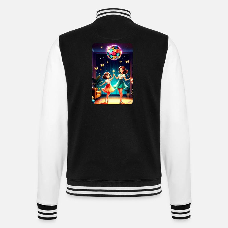 personalisiertes Design-Muttergeschenk - College-Sweatjacke - Schwarz/Weiß